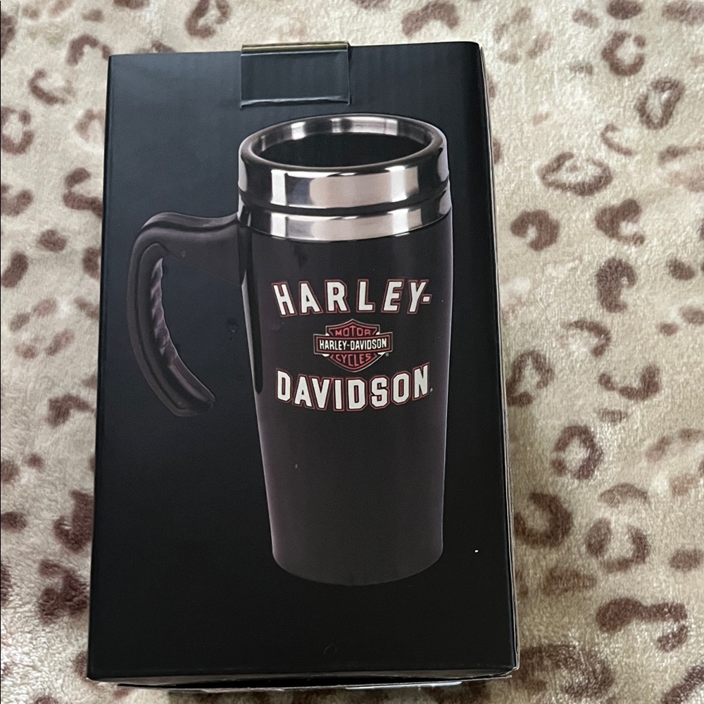 Harley-Davidson Black and Silver Insulated Mug with Handle